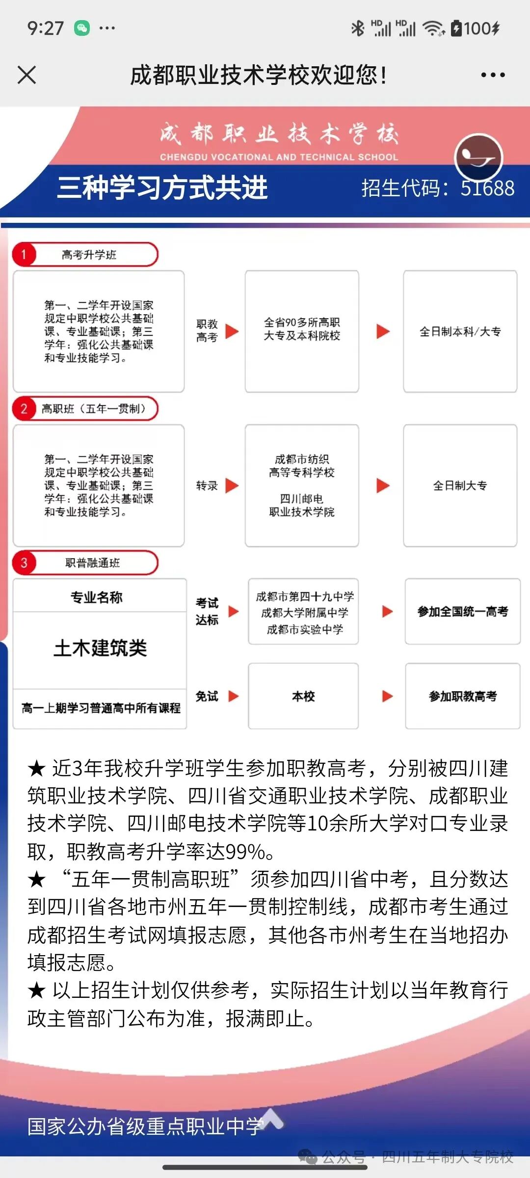 成都职业技术学院2024年招生简章